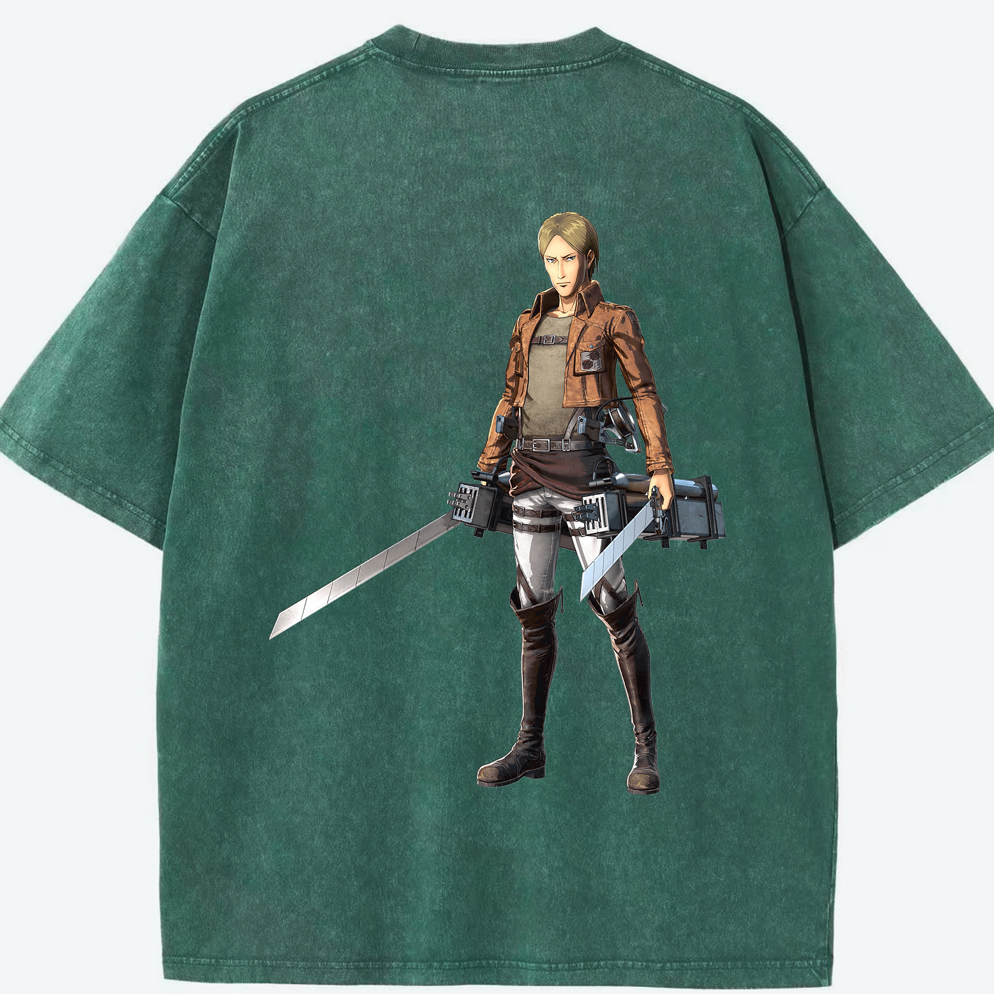 （画像用） 進撃の巨人 Attack on Titan 綿100% ヴィンテージ風 半袖Tシャツ（背面プリント）